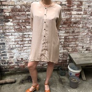 New NWT REVISITED silk smock DRESS shirt dress